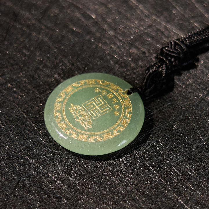 Buddha Stones Colgante de obsidiana negra con diseño de loto y esvástica natural de varios cristales - image 15