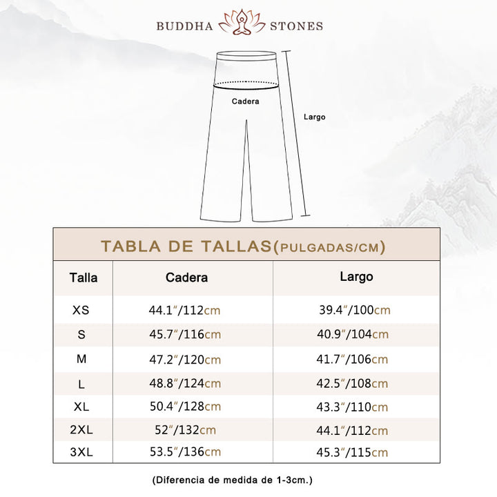 Pantalones de verano unisex de Buddha Stones con cintura elástica para la práctica de Tai Chi Qigong, transpirables, de algodón y lino, con bolsillos - image 5