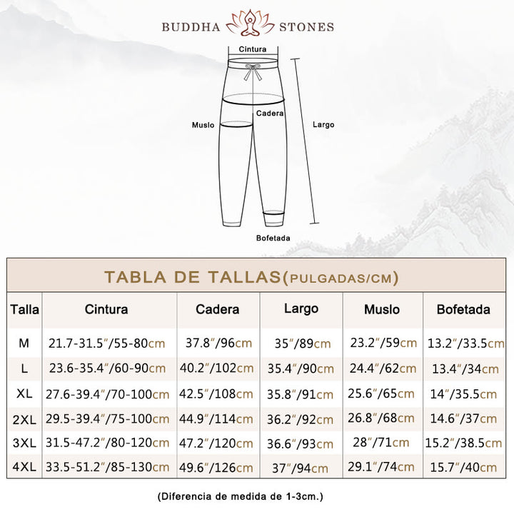 Pantalones harén informales de algodón con bolsillos y cordón para mujer de Buddha Stones - image 4