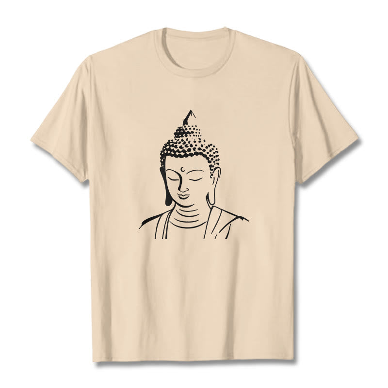 Camiseta de algodón con estampado de cabeza de Buddha Stones de Buda - Sopa de mariscos - 2XL - image 6