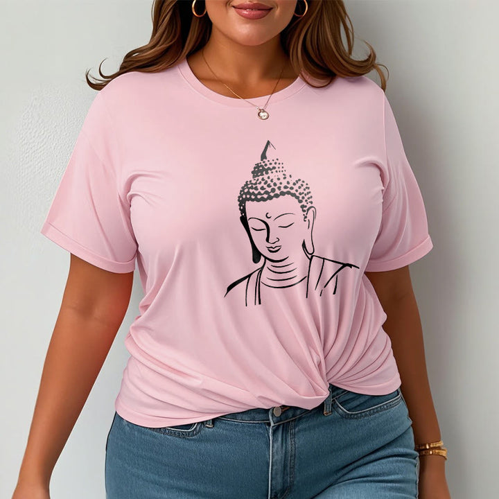Camiseta de algodón con estampado de cabeza de Buddha Stones de Buda - image 20
