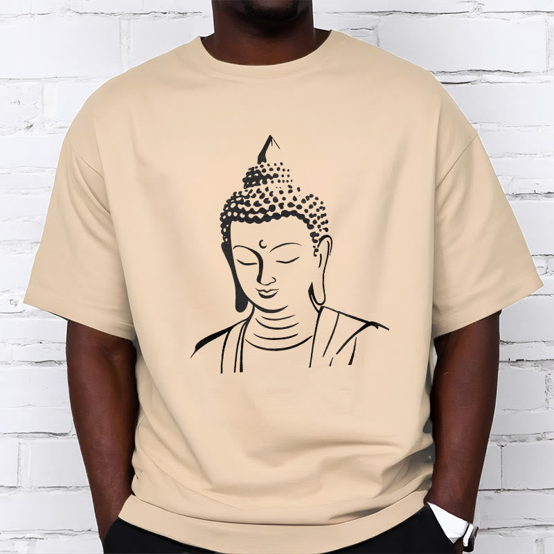 Camiseta de algodón con estampado de cabeza de Buddha Stones de Buda - image 8