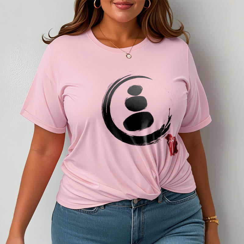 Camiseta de algodón con círculos zen y Buddha Stones - image 14