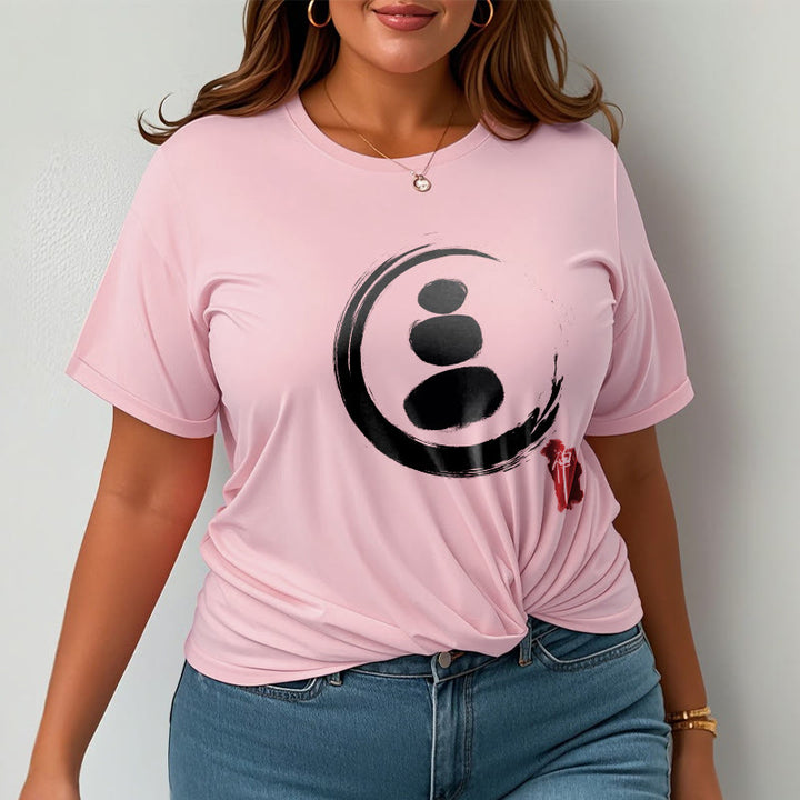 Camiseta de algodón con círculos zen y Buddha Stones - image 14