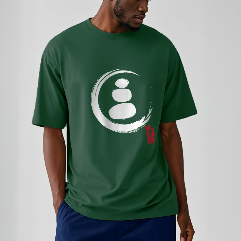 Camiseta de algodón con círculos zen y Buddha Stones - image 8
