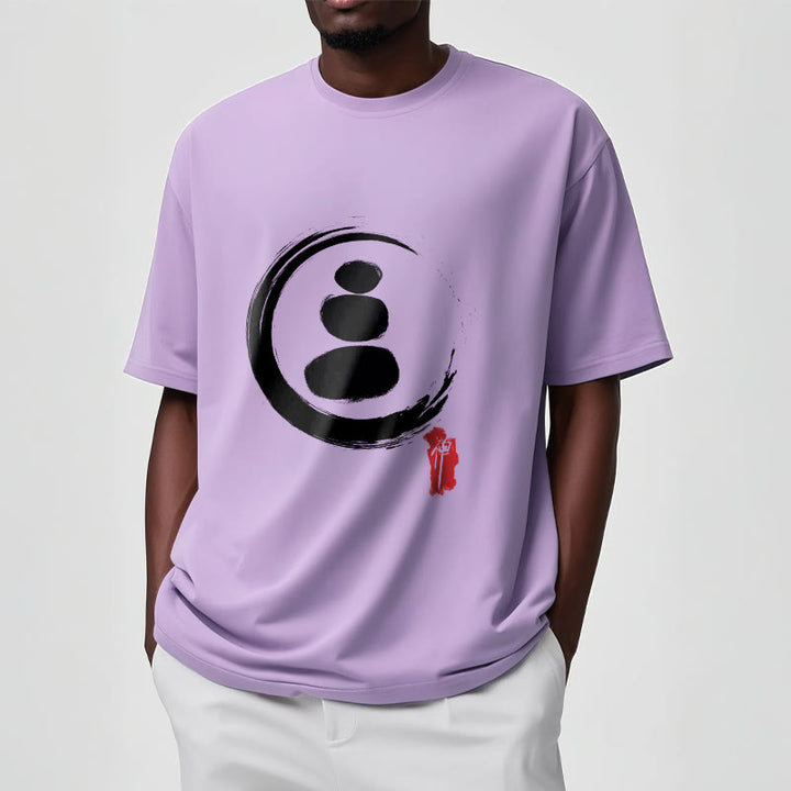 Camiseta de algodón con círculos zen y Buddha Stones - image 16