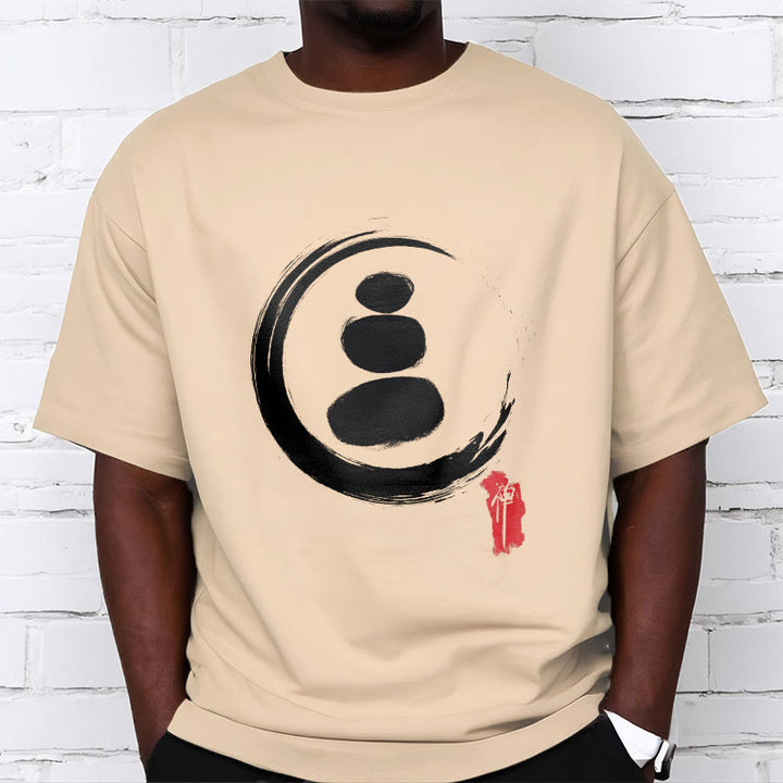 Camiseta de algodón con círculos zen y Buddha Stones - image 6