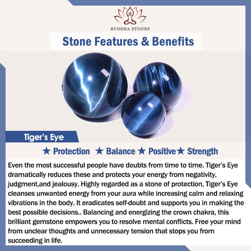 Pulsera de protección de doble envoltura de acero y titanio con magnetita negra y piedra esmerilada de ojo de tigre de colores de Buddha Stones