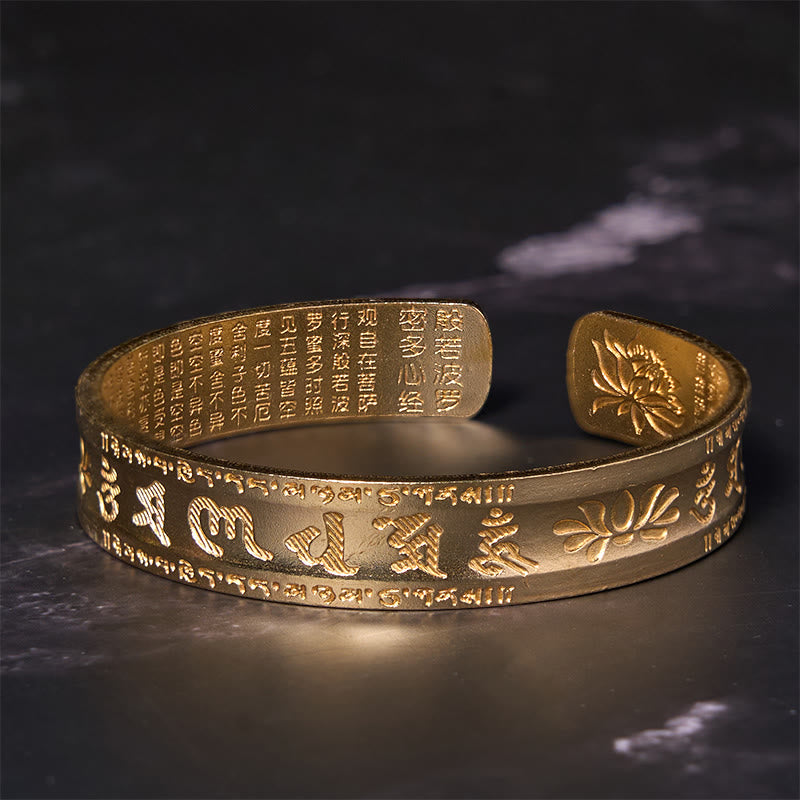 Brazalete de cobre y Buddha Stones , Sutra del corazón, Om Mani Padme Hum, piedra de loto