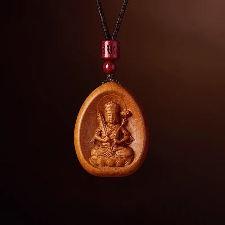 Colgantes de collar con cuerda negra con cinabrio, madera de durazno y Buddha Stones, Om Mani Padme Hum, zodiaco chino - Tigre de madera de durazno y buey - image 15