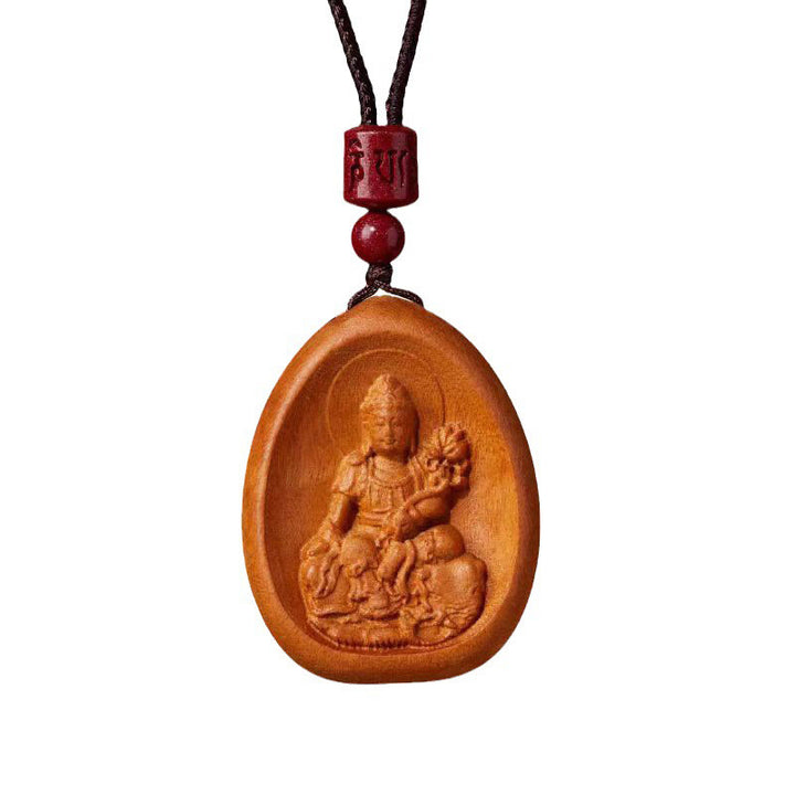 Colgantes de collar con cuerda negra con cinabrio, madera de durazno y Buddha Stones, Om Mani Padme Hum, zodiaco chino - image 12