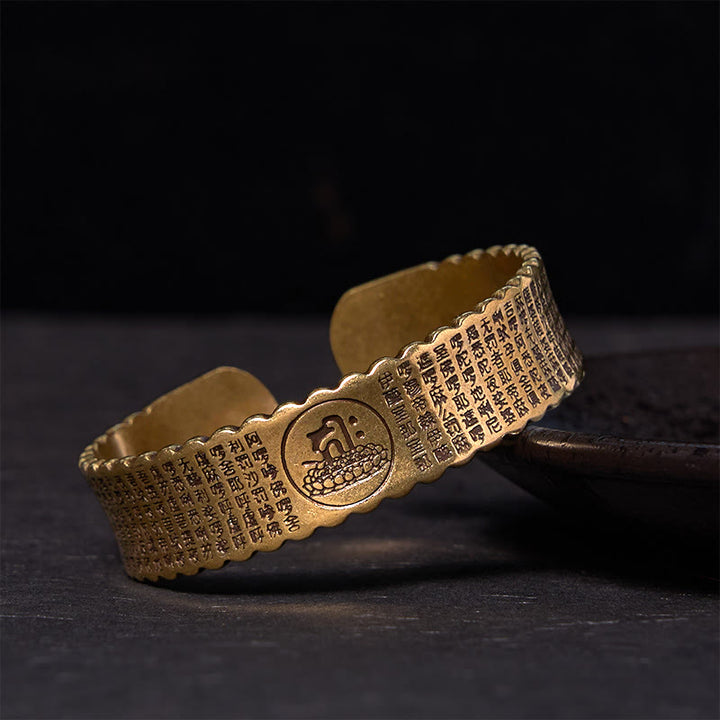 Pulsera de cobre y latón con mantra de gran compasión y Buddha Stones para el cuidado personal