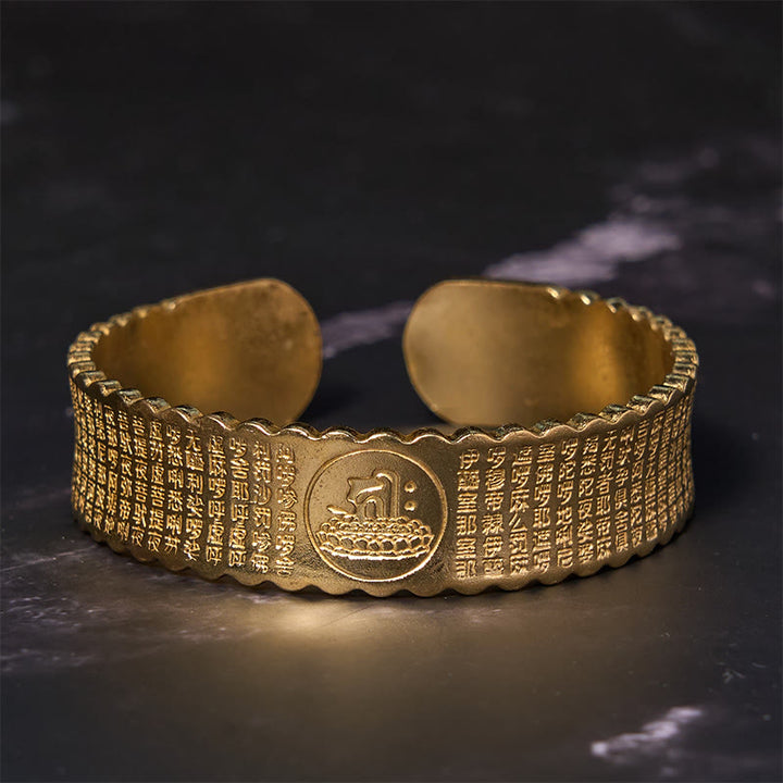 Pulsera de cobre y latón con mantra de gran compasión y Buddha Stones para el cuidado personal