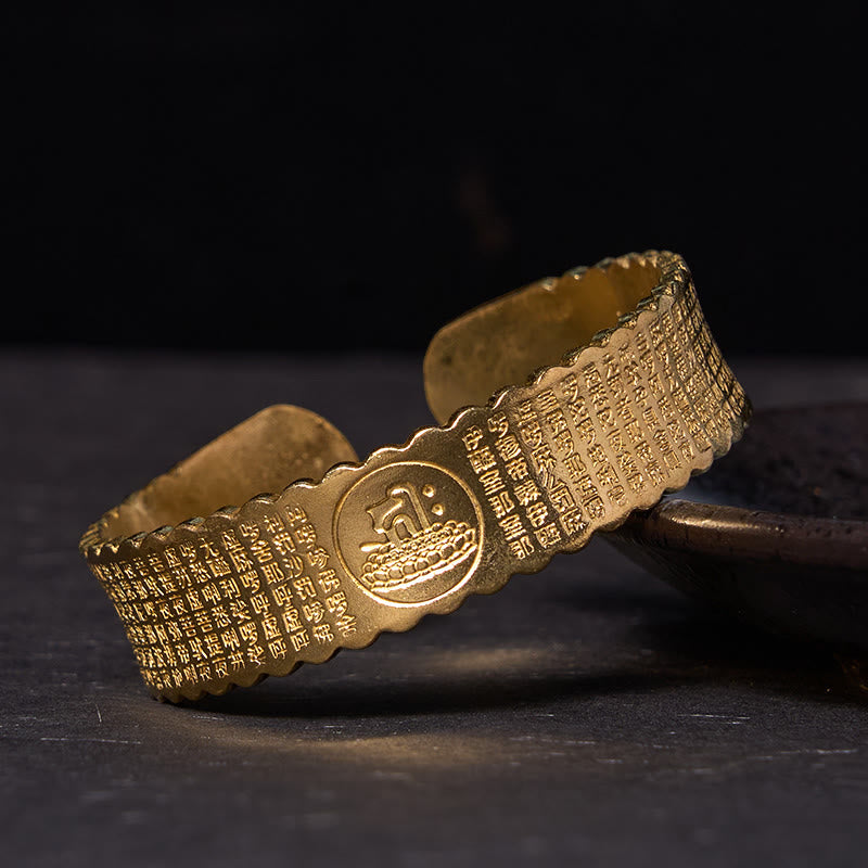 Pulsera de cobre y latón con mantra de gran compasión y Buddha Stones para el cuidado personal