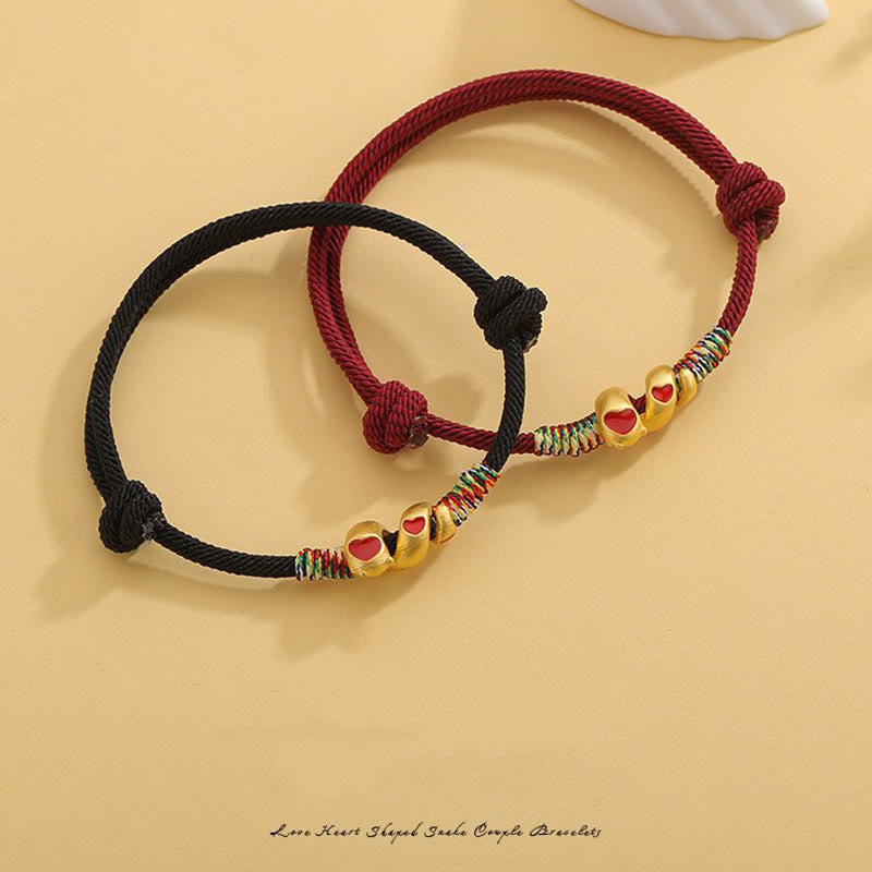 Pulsera trenzada de protección del año de la serpiente con hilo rojo y aleación de cobre y Buddha Stones