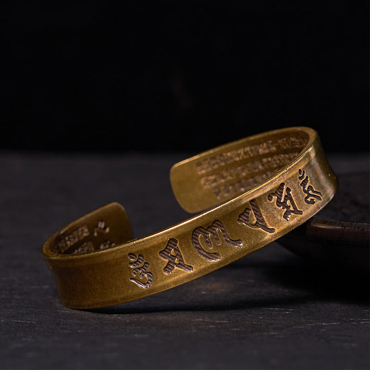 Brazalete de cobre y Buddha Stones y piedras, Sutra del corazón, paz interior
