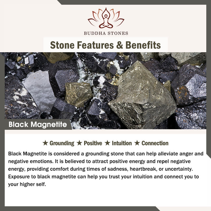 Pulsera de protección de doble envoltura de acero y titanio con magnetita negra y piedra esmerilada de ojo de tigre de colores de Buddha Stones