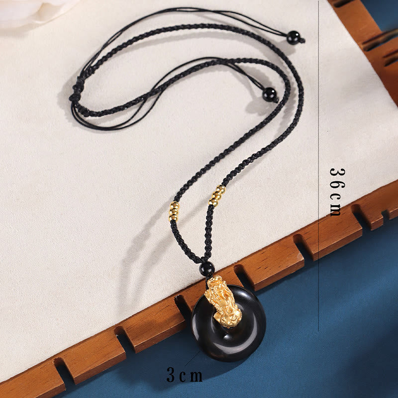 Collar con colgante de la suerte PiXiu de plata de ley 999 con hebilla de la paz y ágata blanca y piedras de Buddha Stones - image 4