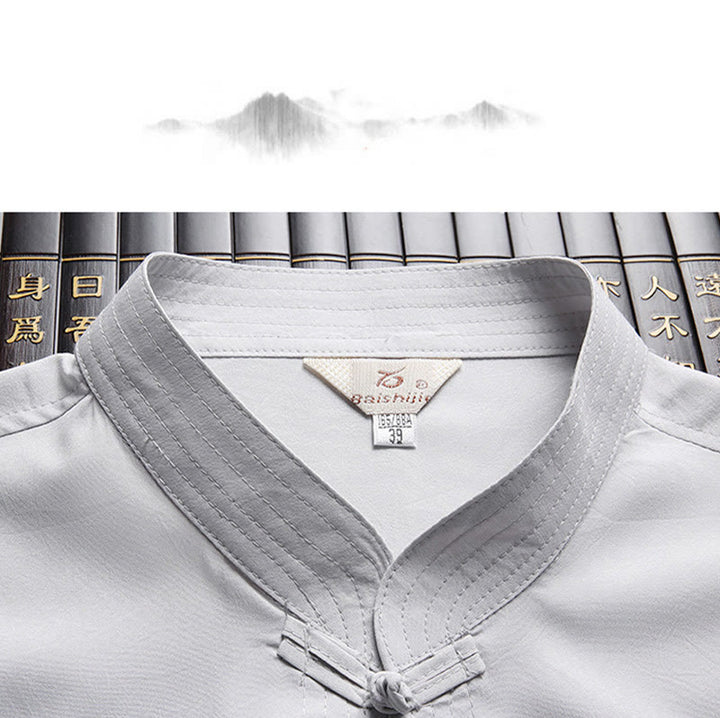 Traje Tang con Buddha Stones para Año Nuevo chino, uniforme tradicional Hanfu, camiseta de manga larga, pantalones, conjunto para hombre - image 7