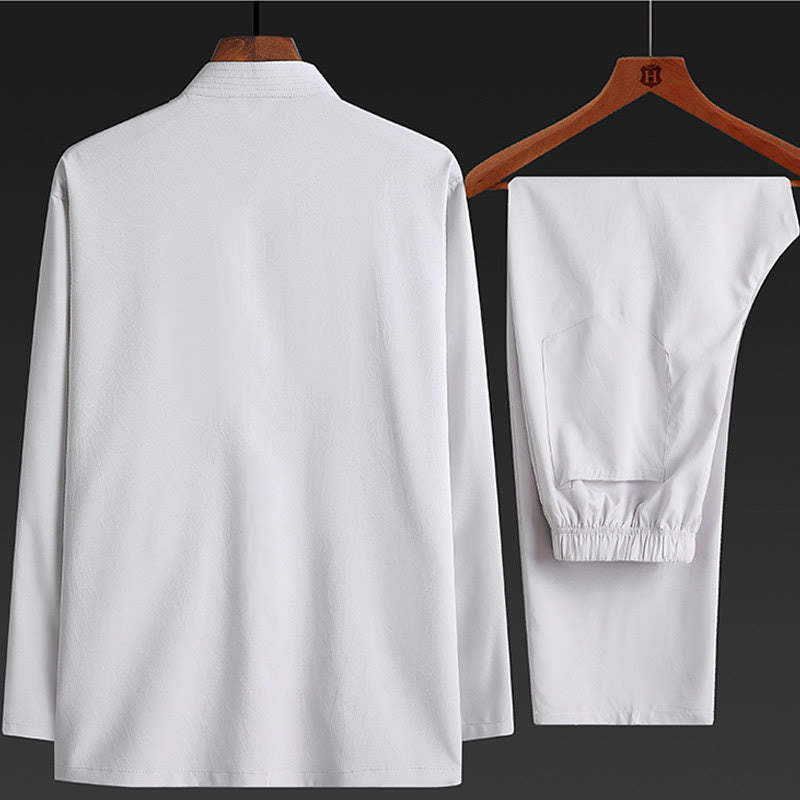 Traje Tang con Buddha Stones para Año Nuevo chino, uniforme tradicional Hanfu, camiseta de manga larga, pantalones, conjunto para hombre - image 6