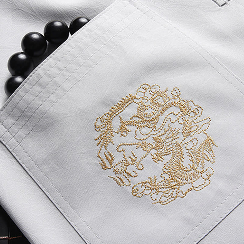 Traje Tang con Buddha Stones para Año Nuevo chino, uniforme tradicional Hanfu, camiseta de manga larga, pantalones, conjunto para hombre - image 9