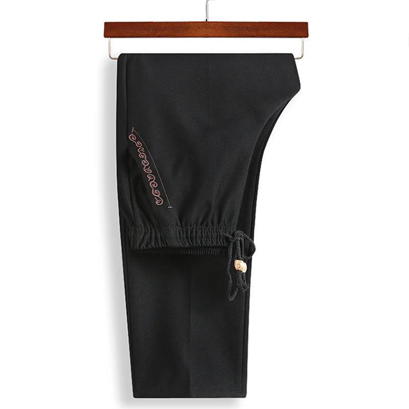 Traje Tang bordado con Buddha Stones para Año Nuevo chino, uniforme tradicional Hanfu, camiseta de manga larga, pantalones, conjunto para hombre - image 5