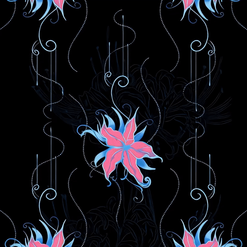 Leggings de fitness con estampado de flores en azul, rosa y negro con Buddha Stones para mujer - image 1