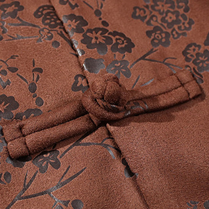 Buddha Stones , flores, bambú, puños de color sólido, botones de rana, traje Tang, chaqueta de algodón para hombre, camisa con bolsillos - image 20