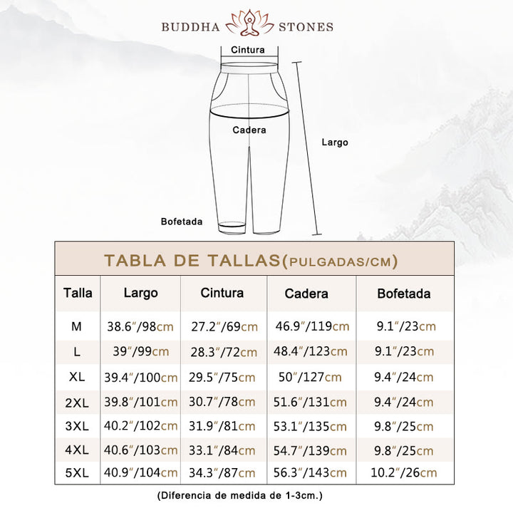 Pantalones harén de algodón para hombre con bolsillos y estampado de diente de león, libélula roja y Buddha Stones - image 5