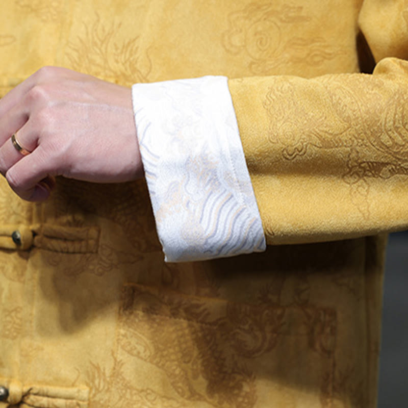 Traje Tang para hombre, chaqueta, camisa y bolsillos, con estampado de kirin y botones de rana y Buddha Stones para el Año Nuevo chino - image 11