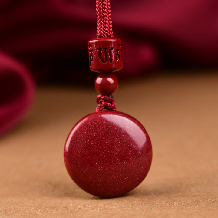 Llavero con colgante de cadena trenzada con seis palabras verdaderas "Om Mani Padme Hum" y Buddha Stones con cinabrio natural - image 4