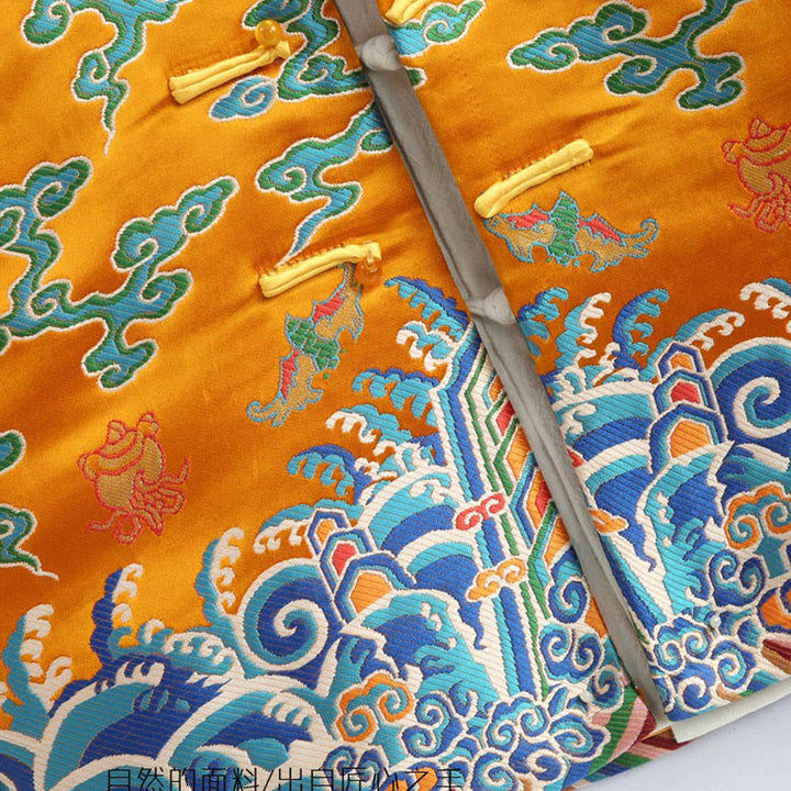 Traje Tang con botones de rana y bordado de dragón con Buddha Stones y Año Nuevo chino para hombre, chaqueta y camisa