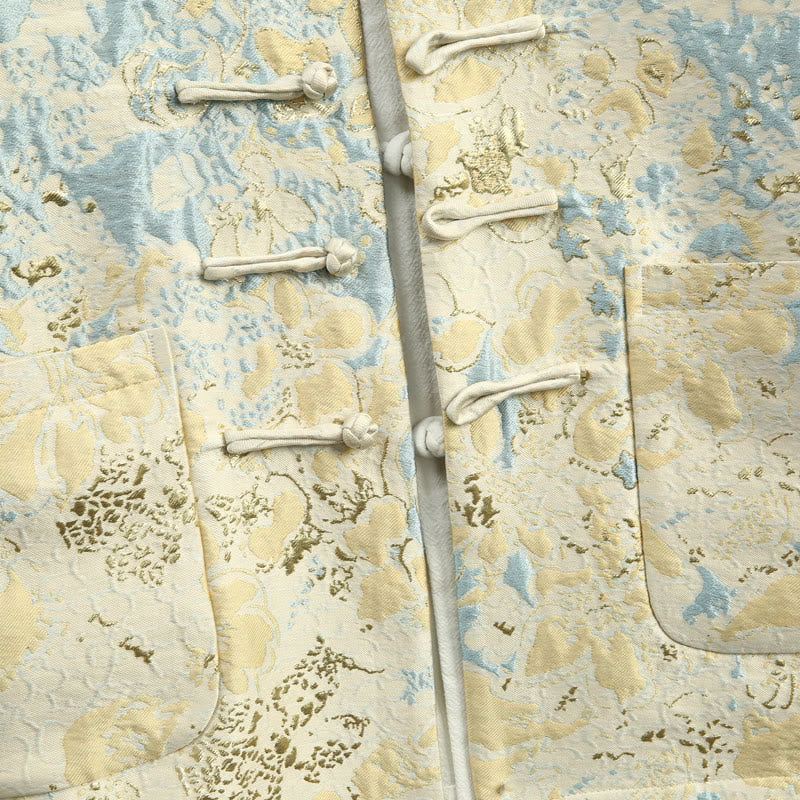 Traje Tang con bordado de jacquard y botones de rana para hombre, chaqueta y camisa con bolsillos, con Buddha Stones y año nuevo chino - image 3