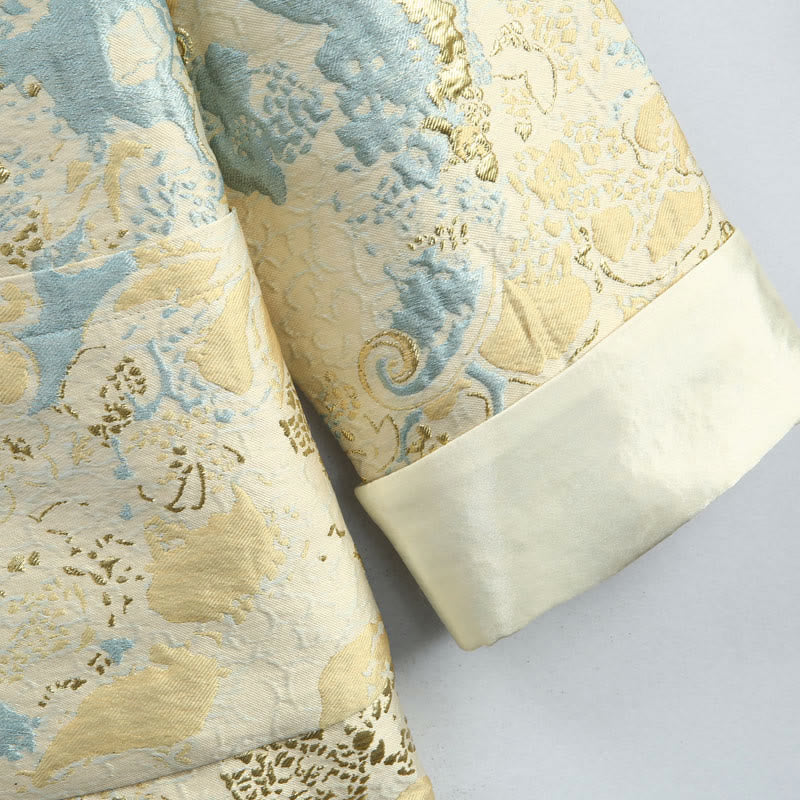 Traje Tang con bordado de jacquard y botones de rana para hombre, chaqueta y camisa con bolsillos, con Buddha Stones y año nuevo chino - image 8