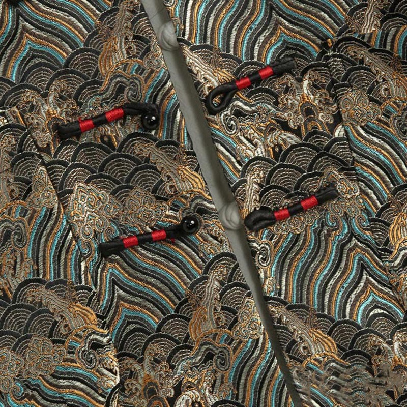 Traje Tang con Buddha Stones y bolsillos para hombre - image 10