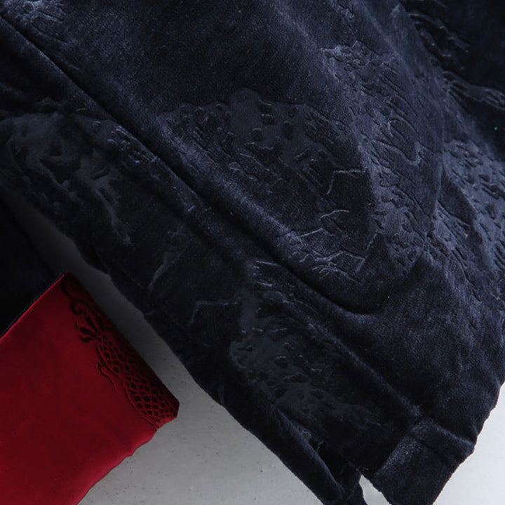 Traje Tang para hombre, chaqueta, camisa y bolsillos, con estampado de paisaje de Año Nuevo chino y Buddha Stones, hecho a mano, con botones de rana