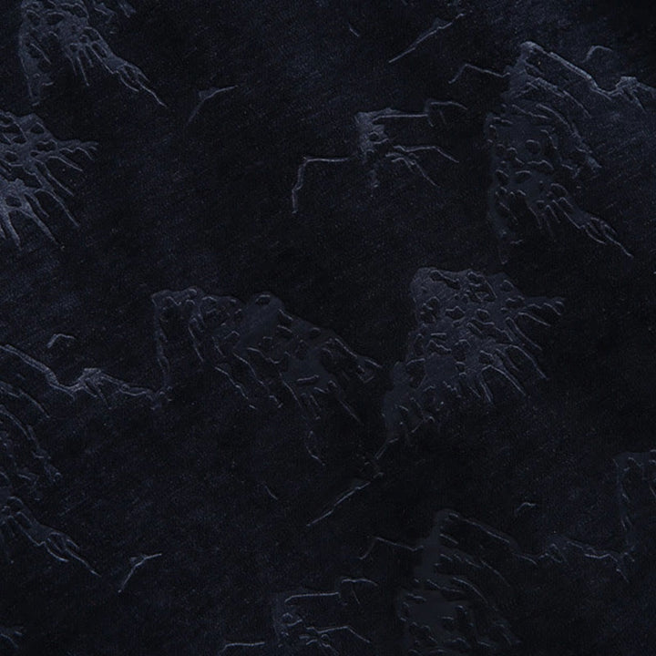 Traje Tang para hombre, chaqueta, camisa y bolsillos, con estampado de paisaje de Año Nuevo chino y Buddha Stones, hecho a mano, con botones de rana