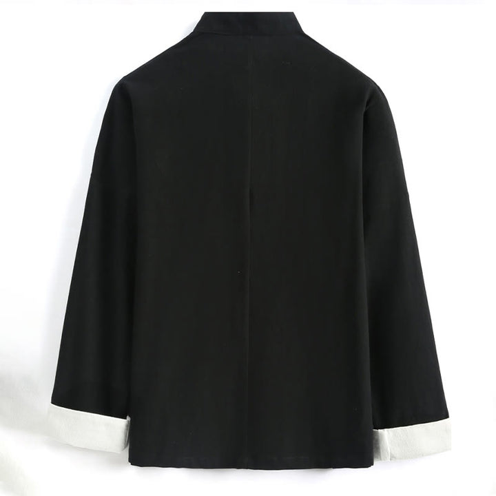 Traje Tang con bordado de grullas y Buddha Stones para Año Nuevo chino, Hanfu, manga larga, pantalones, ropa de algodón y lino, conjunto para hombre con bolsillos - image 2