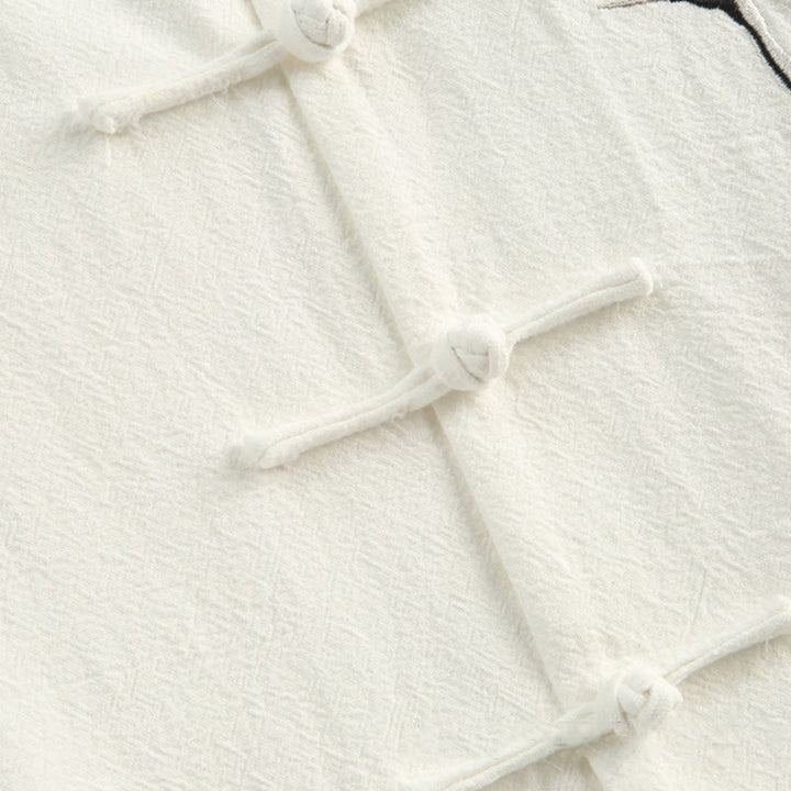 Traje Tang con bordado de grullas y Buddha Stones para Año Nuevo chino, Hanfu, manga larga, pantalones, ropa de algodón y lino, conjunto para hombre con bolsillos - image 9