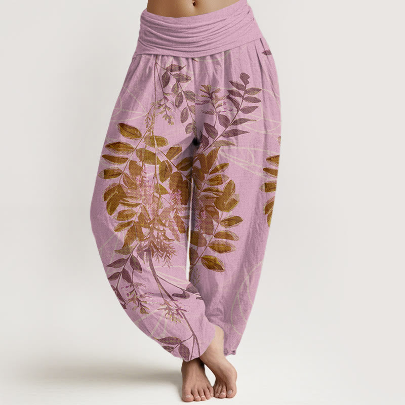Pantalones harén con cintura elástica para mujer con Buddha Stones - Rosa - US22，UK/AU26，EU54 (6XL) - image 4