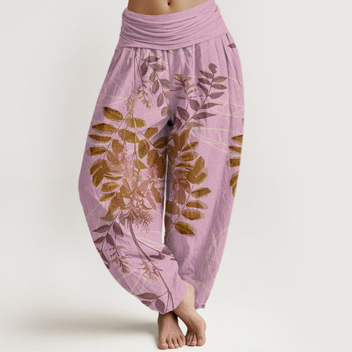 Pantalones harén con cintura elástica para mujer con Buddha Stones - Rosa - US22，UK/AU26，EU54 (6XL) - image 5