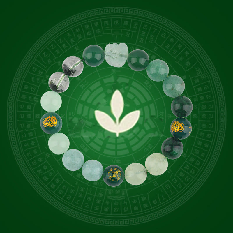 Pulsera de la riqueza Pixiu de ágata de cristal con cinco elementos y Buddha Stones - image 10