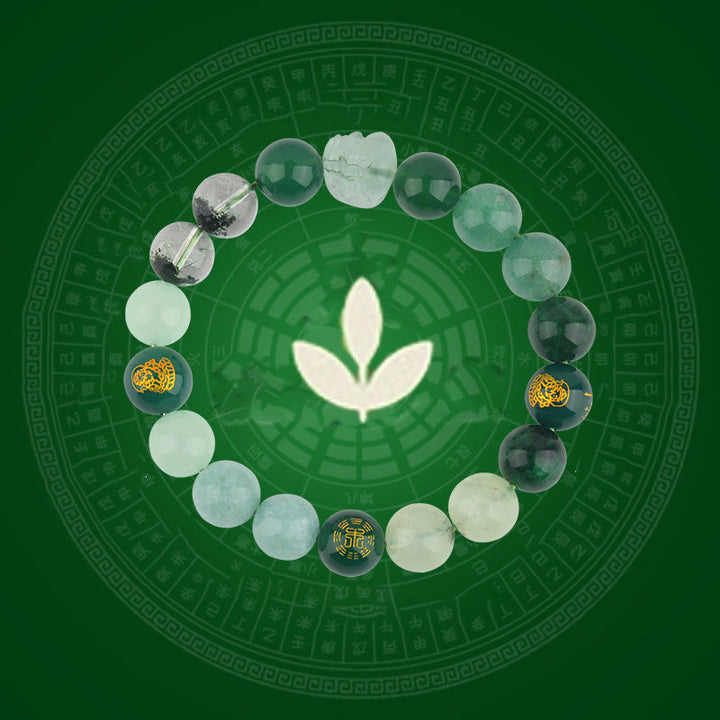 Pulsera de la riqueza Pixiu de ágata de cristal con cinco elementos y Buddha Stones - image 10