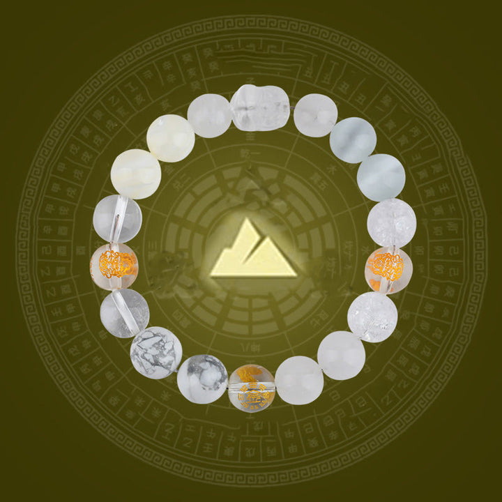 Pulsera de la riqueza Pixiu de ágata de cristal con cinco elementos y Buddha Stones