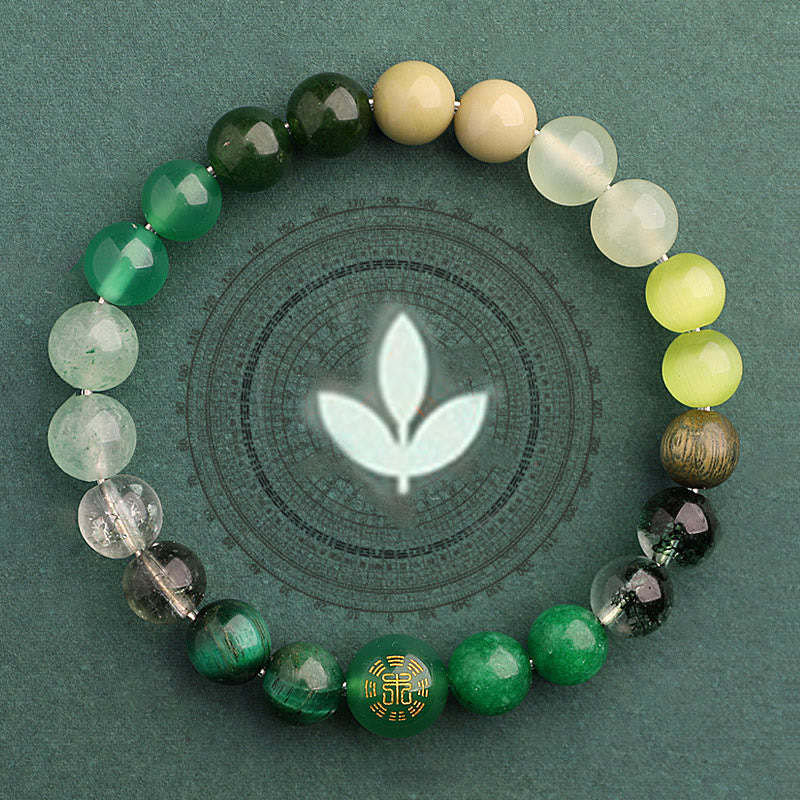 Pulsera de la suerte con Buddha Stones, cinco elementos y ágata variada - image 9