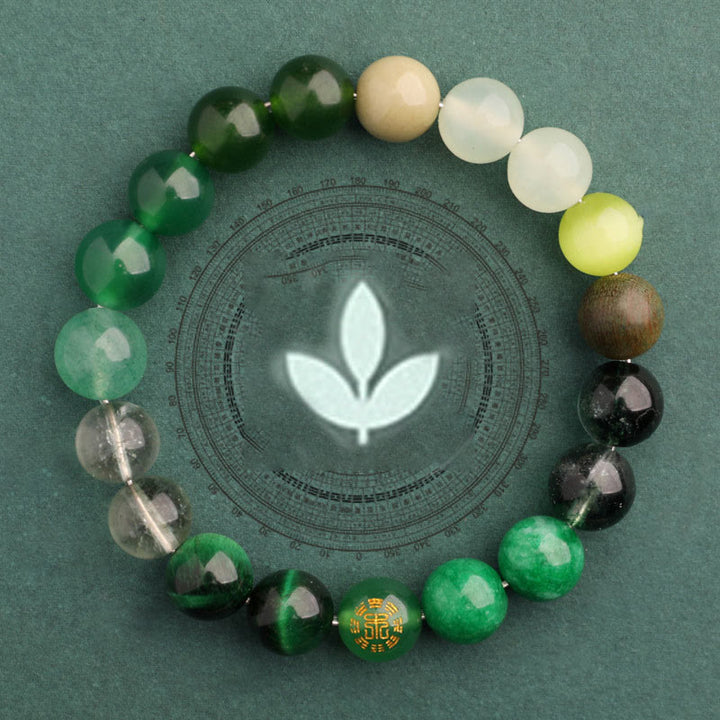 Pulsera de la suerte con Buddha Stones, cinco elementos y ágata variada - image 11