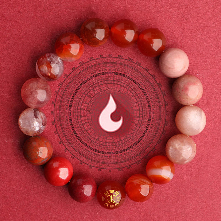 Pulsera de la suerte con Buddha Stones, cinco elementos y ágata variada - image 35