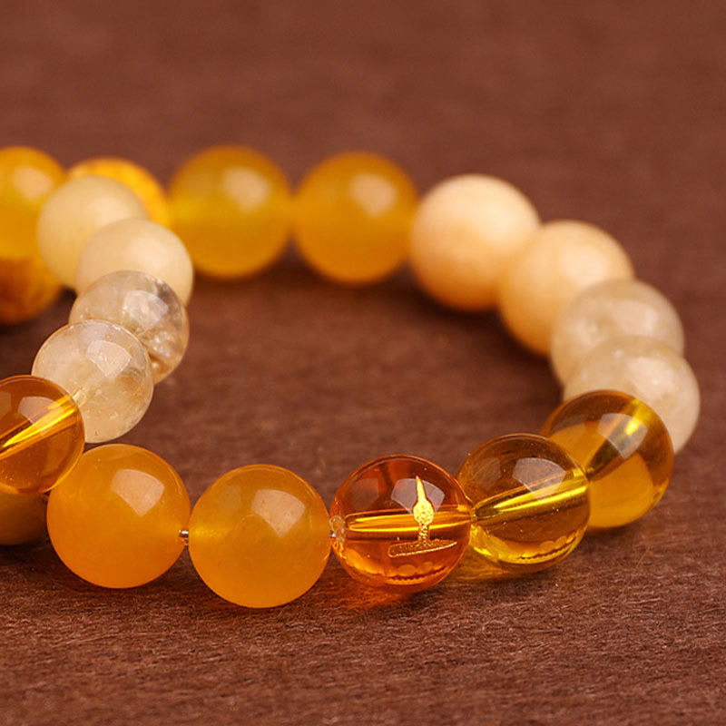 Pulsera de la suerte con Buddha Stones, cinco elementos y ágata variada - image 46