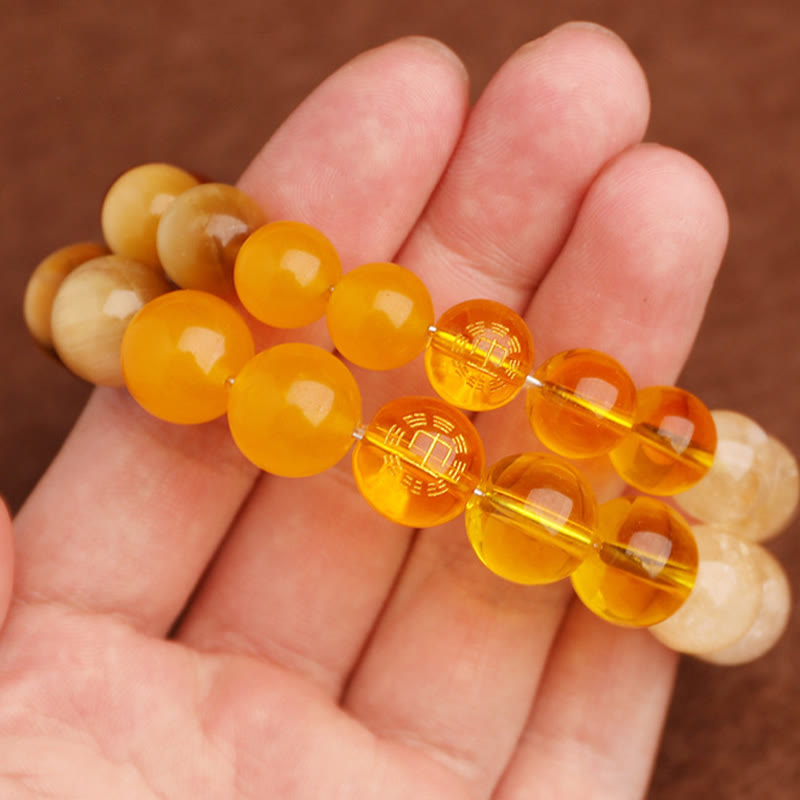 Pulsera de la suerte con Buddha Stones, cinco elementos y ágata variada - image 52