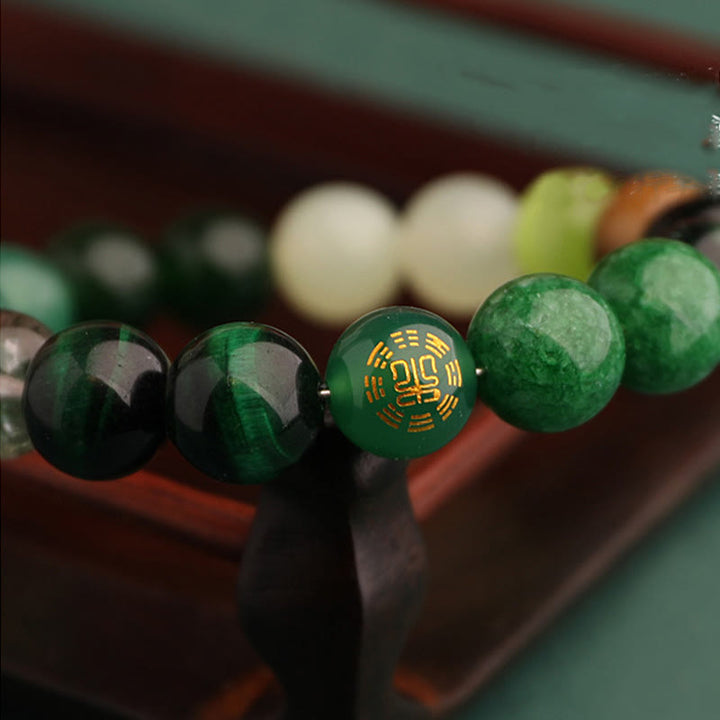 Pulsera de la suerte con Buddha Stones, cinco elementos y ágata variada - image 16